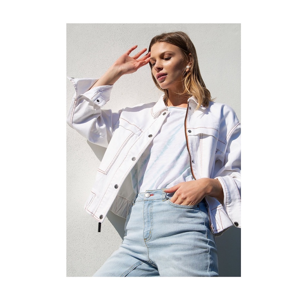 ❤️ Peace Love World Women's QVC Boss Lady jean jacket,quality Crisp White 2x NEW